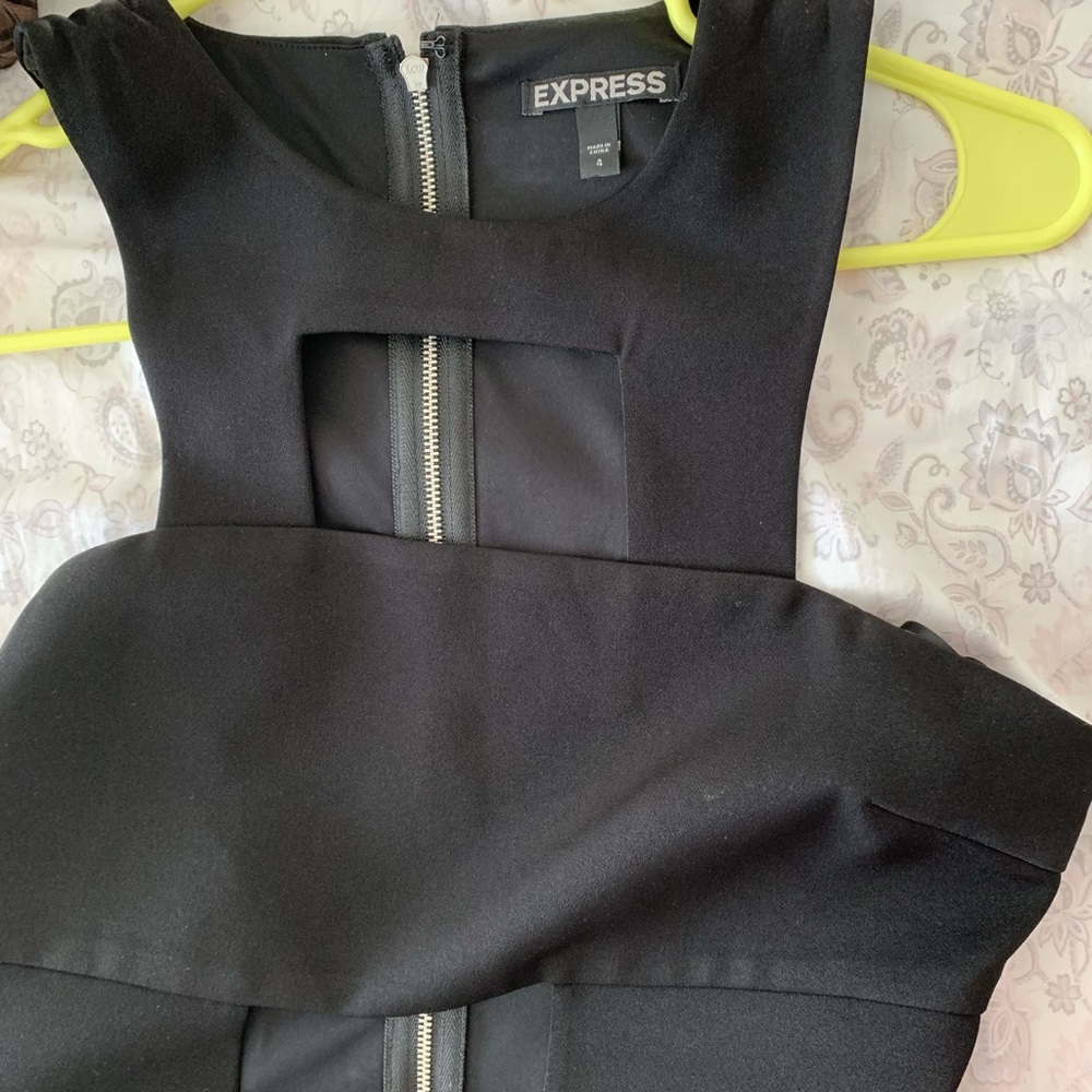 Express trendy black evening dress